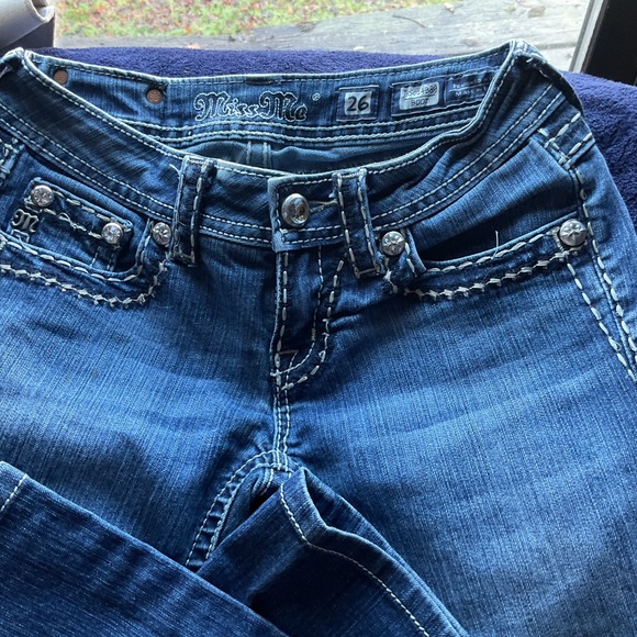 Miss Me Blue Women's Jeans with Embellished Pockets - Picture 2 of 3